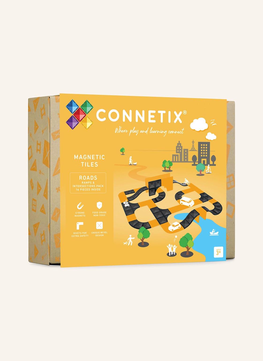 Connetix Rampen- & Kreuzungs-Set gelb von Connetix