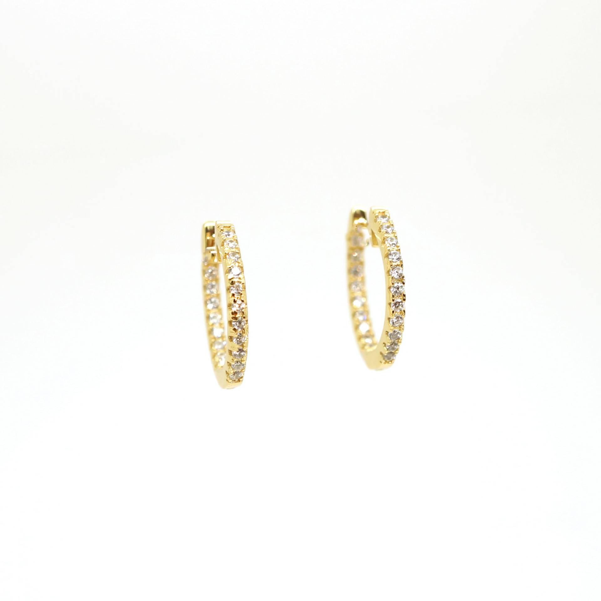15 Mm Kleine Sterling Silber Cz Reifen Ohrring 15 Mm Kleine Sterling Silber Cz Reifen Ohrring von ConnieMoonJewelry