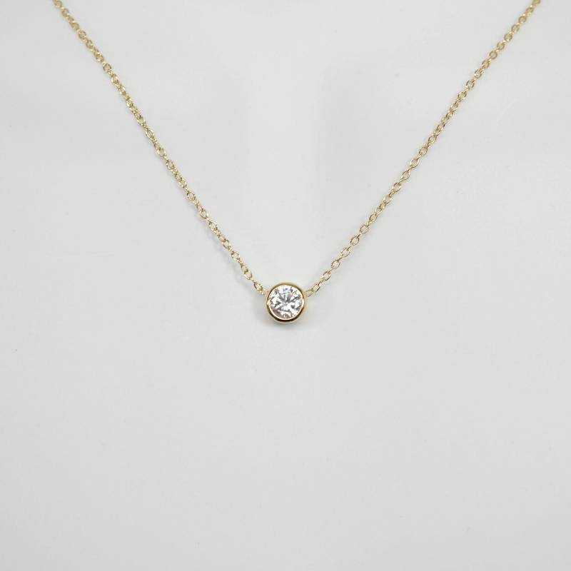 6 Mm Sterling Silber Solitär Cz Halskette von ConnieMoonJewelry