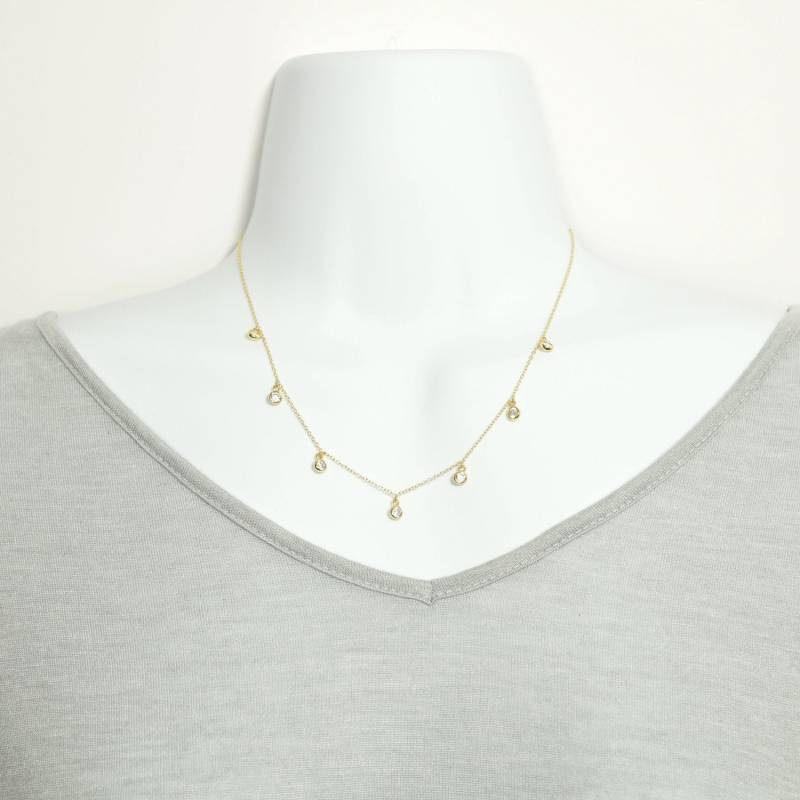 7 Cz Zierliche Gold Über Sterling Silber Halskette 7 Cz Zierliche Gold Über Sterling Silber Halskette von ConnieMoonJewelry