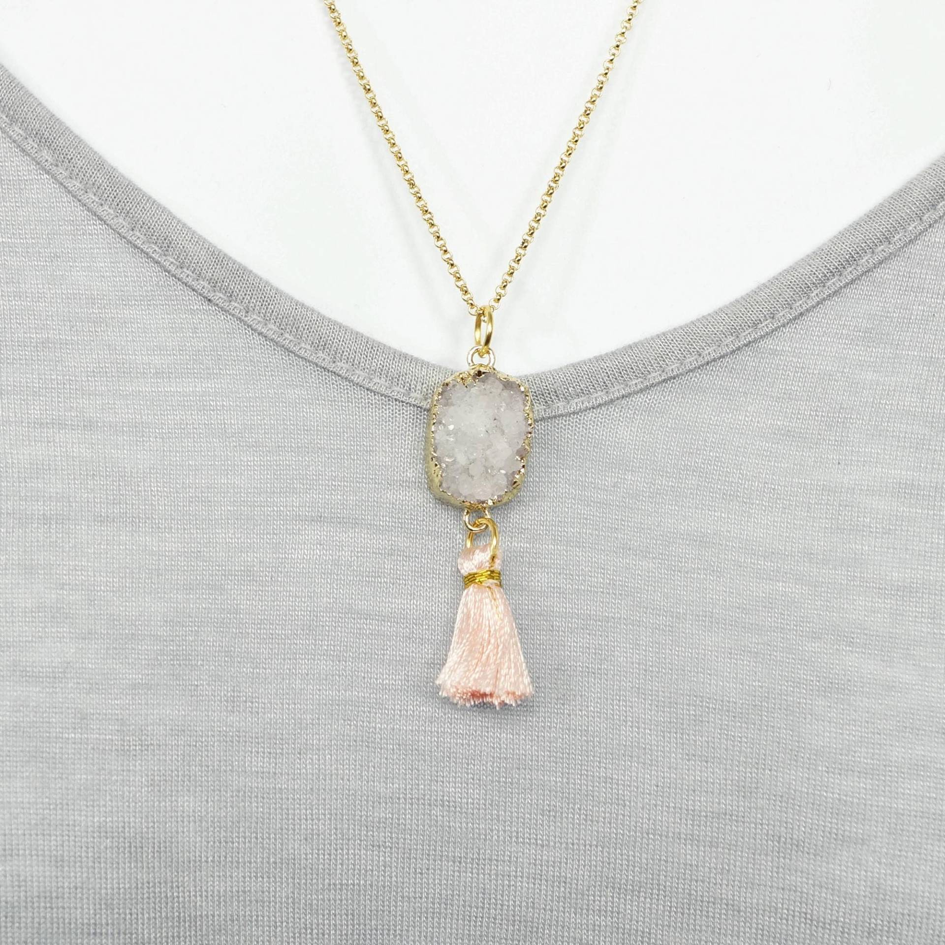 Gold Getaucht Druzy Geode Und Quaste Füllen Kette Gold Getaucht Druzy Geode Und Quaste Füllen Kette von ConnieMoonJewelry