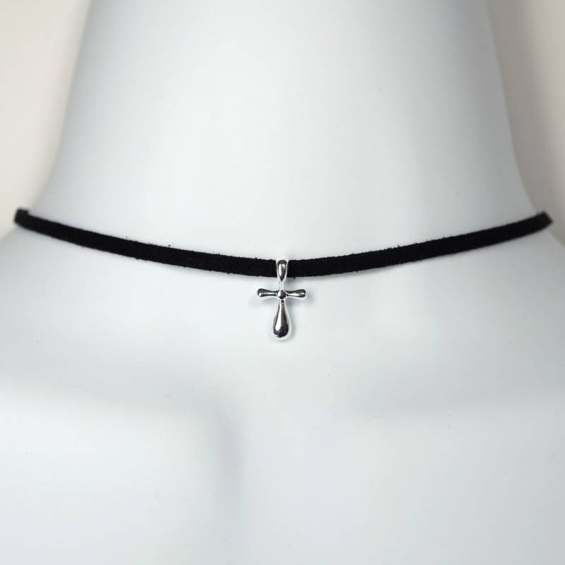 Schlichtes Silberfarbenes Kreuz Halsband von ConnieMoonJewelry