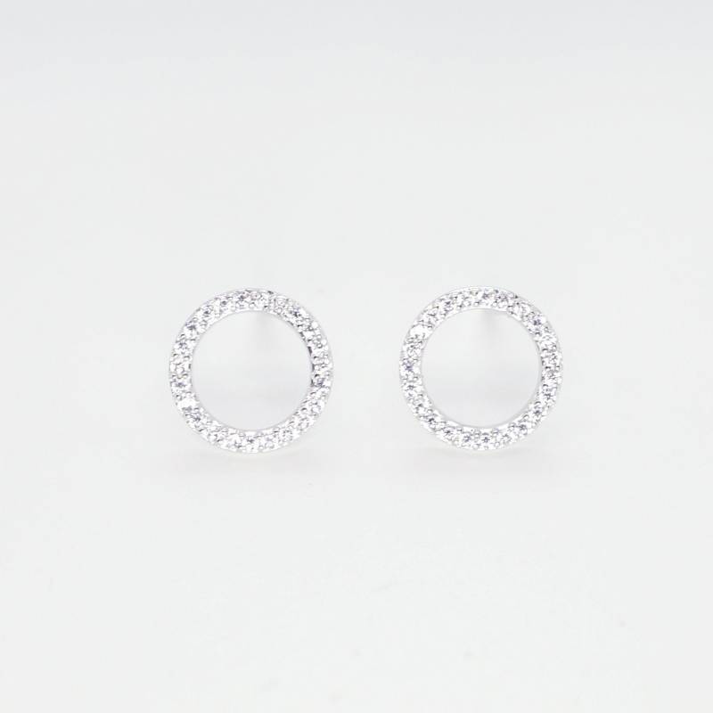 sterling Silber Cz Kreis Ohrstecker sterling Silber Cz Kreis Ohrstecker von ConnieMoonJewelry