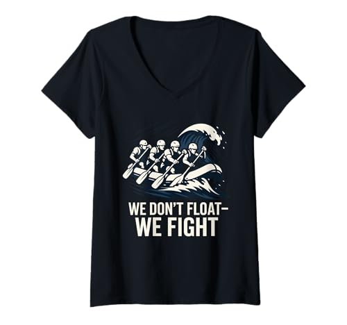 Damen Whitewater Adventure River Rafting Crew Outdoor Nervenkitzel T-Shirt mit V-Ausschnitt von Conquer the Current Paddle Warrior Expedition Team