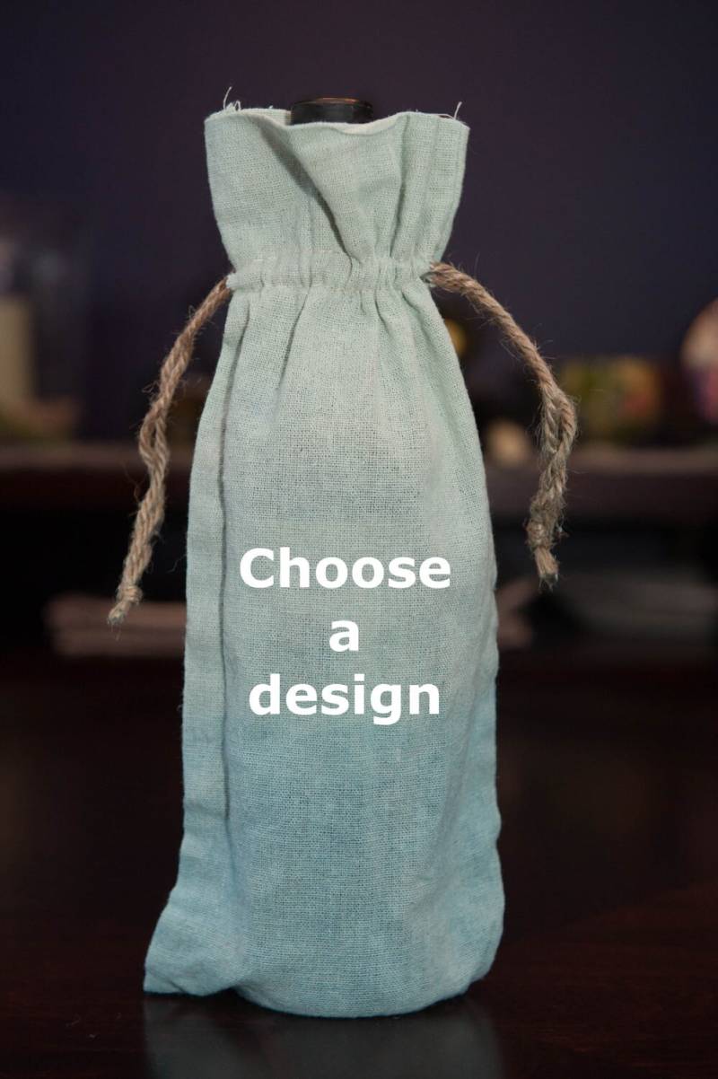 Gefärbte Bettwäsche Hand Wine Bottle Bag - Blue Ombre Wählen Sie Ein Design von ConqueringCancer