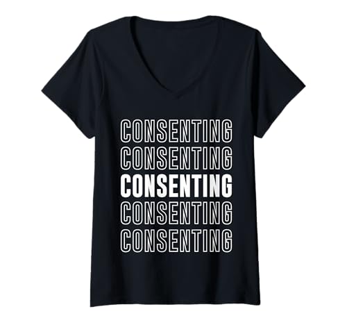 Damen Zustimmung T-Shirt mit V-Ausschnitt Damen Zustimmung T-Shirt mit V-Ausschnitt von Consenting Apparel