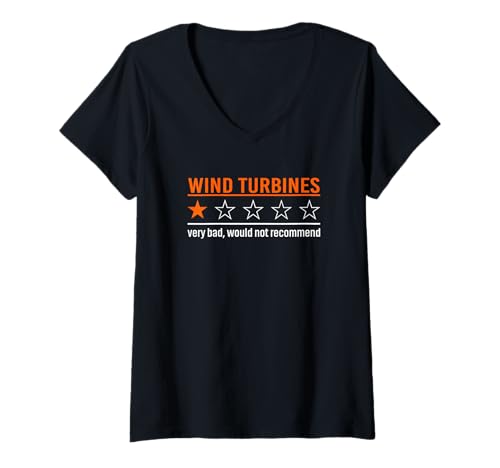 Damen Windturbinen sehr schlecht würden Nicht empfehlen T-Shirt mit V-Ausschnitt Damen Windturbinen sehr schlecht würden Nicht empfehlen T-Shirt mit V-Ausschnitt von Conservative Rural Gift Gear