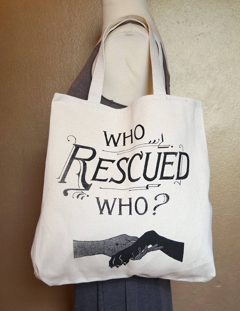 Tasche ", Die Der Gerettet?" Schwarze Tinte Auf Natürliche Baumwolle Tasche ", Die Der Gerettet?" Schwarze Tinte Auf Natürliche Baumwolle von ConsiderAnimals
