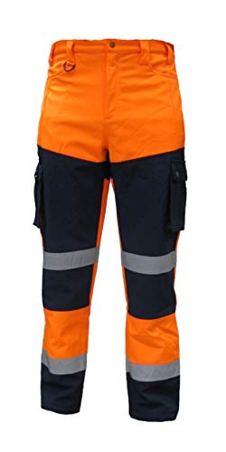 Consorte Snow Hawk Arbeitshose Softshell isoliert Membran wasserdicht 3.000 Winddicht atmungsaktiv 3.000 Outdoor isoliert Hi-Vis Funktionale Winter Hose Herren reflektierende Damen Orange (XXL) von Consorte