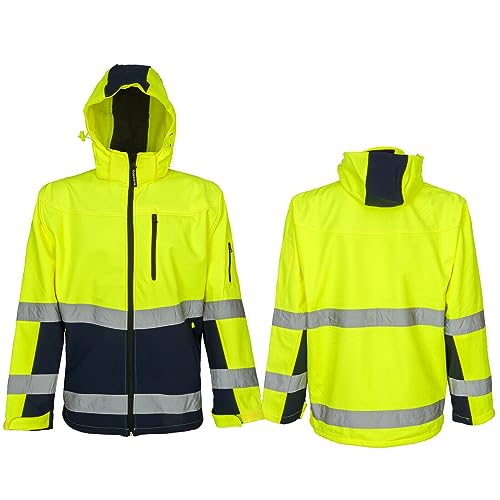 Consorte Softshell Arbeitsjacke Wasserdicht Winterjacke Warnjacke Orange (Snow-H-Z) (XL) von Consorte