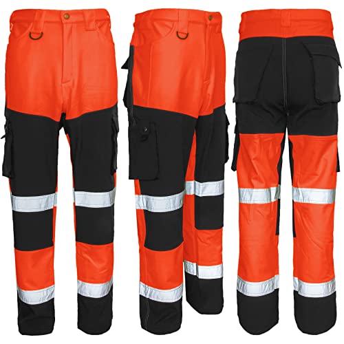 Winterhose Schutzhose Warnhose Arbeitshose Softshell Wasserdicht (Hawk-Orange) (S) von Consorte