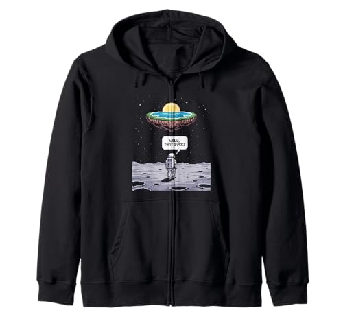 Lustiger Astronaut Earth Gone Flat Earth Space Humor Damen Herren Kapuzenjacke von Conspiracy Theorist Believer Statement Flat World