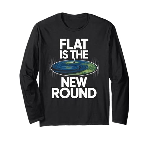 Lustiges Zitat "Flat Eard" Water Doesn't Curve Earth Women Men Langarmshirt von Conspiracy Theorist Believer Statement Flat World