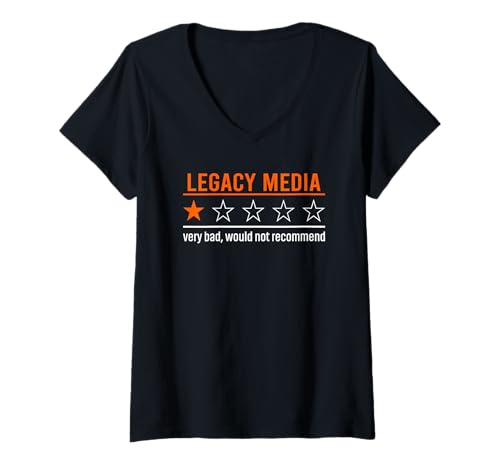 Damen Lustige Anti-Propaganda-Legacy-Medien würden Nicht empfehlen T-Shirt mit V-Ausschnitt Damen Lustige Anti-Propaganda-Legacy-Medien würden Nicht empfehlen T-Shirt mit V-Ausschnitt von Conspiracy Theory Gifts