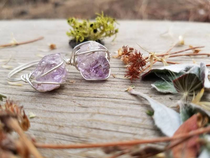 Elestial Amethyst Kristall Ring, Silberring, Herkimer Elestial Amethyst Kristall Ring, Silberring, Herkimer von ConstantRuckus