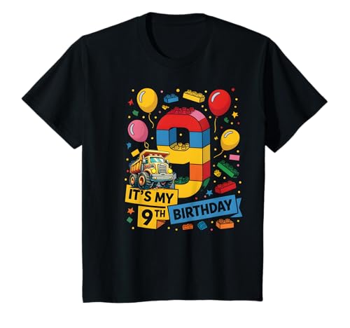 Kinder 9. Geburtstag: Bauwagen, Gebäude, 9 Jahre alt T-Shirt Kinder 9. Geburtstag: Bauwagen, Gebäude, 9 Jahre alt T-Shirt von Construction 9th Birthday Theme Party