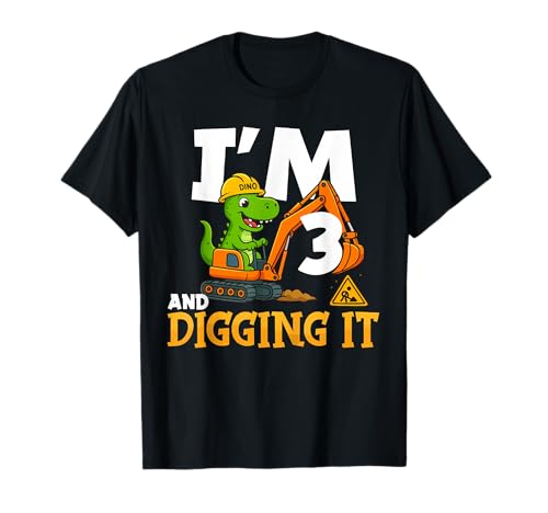 Kinder-Koffer zum 3. Geburtstag, Dinosaurier-Koffer T-Shirt Kinder-Koffer zum 3. Geburtstag, Dinosaurier-Koffer T-Shirt von Construction Trucks T Rex Dino Birthday Boy Kids