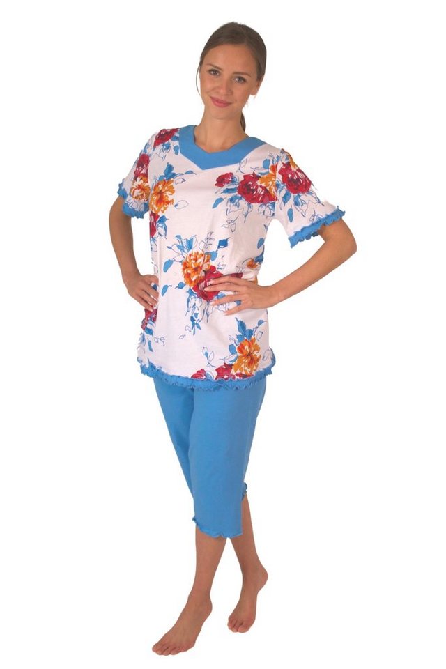 Consult-Tex Capri-Pyjama Damen Capri Bermuda Pyjama DF638cd (Spar-Set, 1 Set) hautsymphatische Baumwolle-Jersey von Consult-Tex