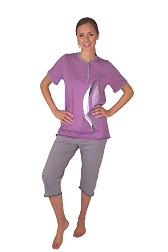 Consult-Tex Damen Bermuda Pyjama Schlafanzug DF056, 100% Baumwolle-Jersey, Gr.: 36/38 von Consult-Tex