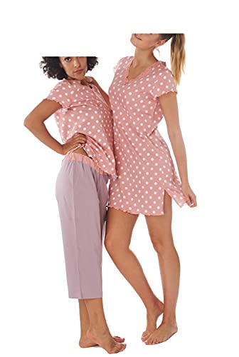 Consult-Tex Damen Kurzarm Bermuda Pyjama Schlafanzug Baumwolle DW880 40/42 von Consult-Tex