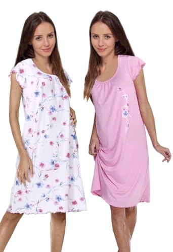 Consult-Tex Damen Kurzarm Nachthemd, Schlafhemd, Sleepshirt Nachtkleid DW946/947 (42/44) von Consult-Tex