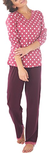 Consult-Tex Damen Langarm Baumwolle Pyjama Schlafanzug DW990flied 36/38 von Consult-Tex