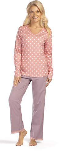 Consult-Tex Damen Langarm Pyjama Schlafanzug Baumwolle DW990TB Rose 36/38 von Consult-Tex
