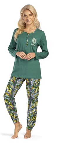 Consult-Tex Damen Langarm Pyjama Schlafanzug Baumwolle Knopfleiste DF469 Gr.: 48 von Consult-Tex