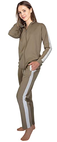 Consult-Tex Damen Pyjama Freizeitanzug Hausanzug Homewear Suit Jogginganzug Baumwolle/PE Reißverschluss DW400 (as3, Numeric, Numeric_48, Numeric_50, Regular, Regular) von Consult-Tex