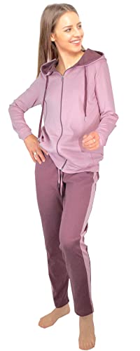 Consult-Tex Damen Pyjama Freizeitanzug Hausanzug Homewear Suit Jogginganzug Pyjama Baumwolle/PE Reißverschluß DW103 Gr: 32-34 von Consult-Tex