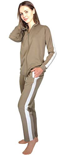 Consult-Tex Damen Pyjama Freizeitanzug Hausanzug Homewear Suit Jogginganzug Pyjama Baumwolle/PE Reißverschluß DW400 Größe 48/50 von Consult-Tex