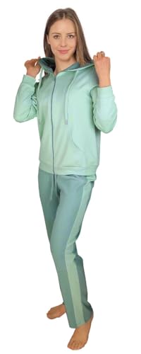 Consult-Tex Damen Pyjama Freizeitanzug Hausanzug Homewear Suit Jogginganzug Pyjama Baumwolle/PE Reißverschluß DW770L 32-34 von Consult-Tex