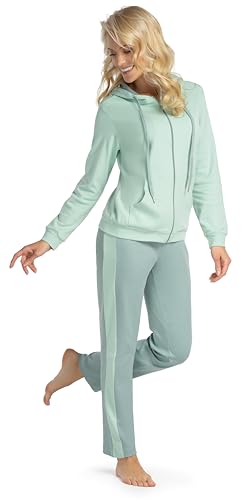 Consult-Tex Damen Pyjama Freizeitanzug Hausanzug Homewear Suit Jogginganzug Pyjama Baumwolle/PE Reißverschluß DW770L 44-46 von Consult-Tex