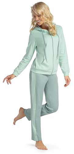 Consult-Tex Damen Pyjama Freizeitanzug Hausanzug Homewear Suit Jogginganzug Pyjama Baumwolle/PE Reißverschluß DW770L 48-50 von Consult-Tex