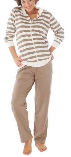 Consult-Tex Damen Pyjama Freizeitanzug Hausanzug Homewear Suit Jogginganzug Pyjama Baumwolle Reißverschluß DW770 Gr: 40-42 von Consult-Tex