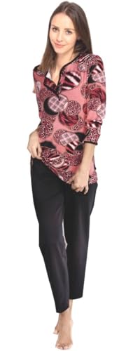 Consult-Tex Damen Pyjama Schlafanzug Baumwolle Langarm DW316 Gr: 36/38 von Consult-Tex