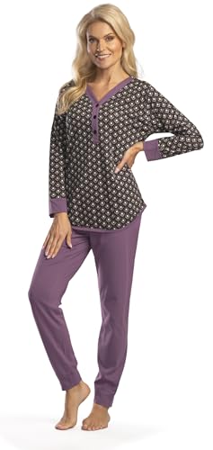 Consult-Tex Damen Pyjama Schlafanzug Baumwolle Langarm DW351 Gr: 38 von Consult-Tex