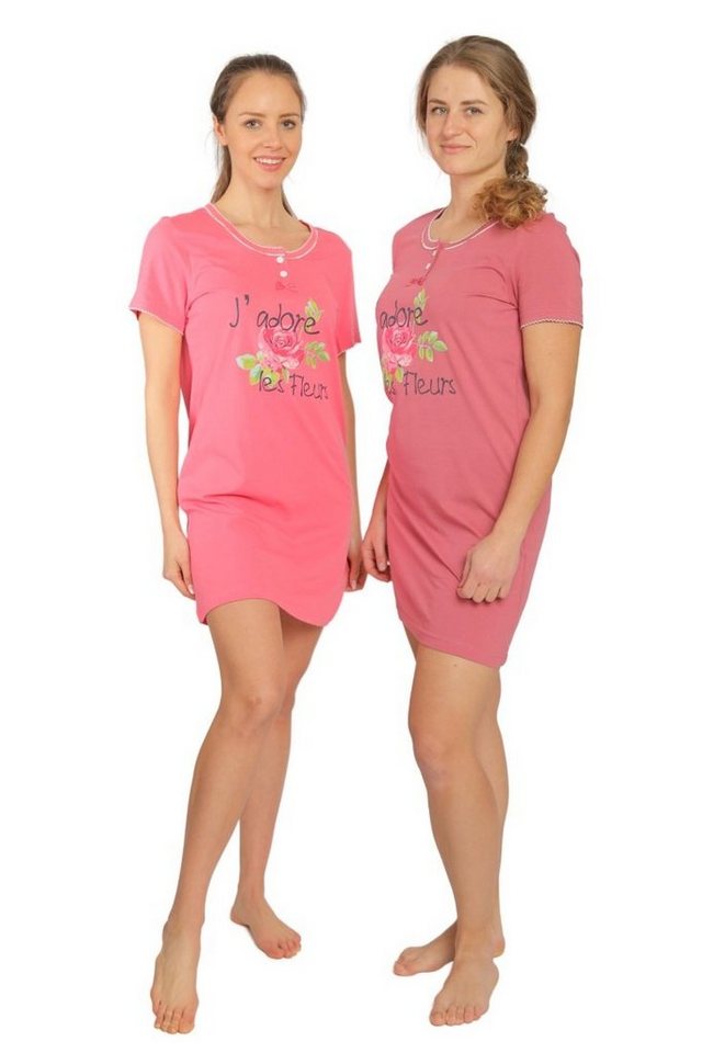 Consult-Tex Nachthemd Damen Nachthemd, Big-Shirt, Sleepshirt 2 Stück Packung DW903 (Spar Set, 2er-Pack) bequem zu tragen von Consult-Tex