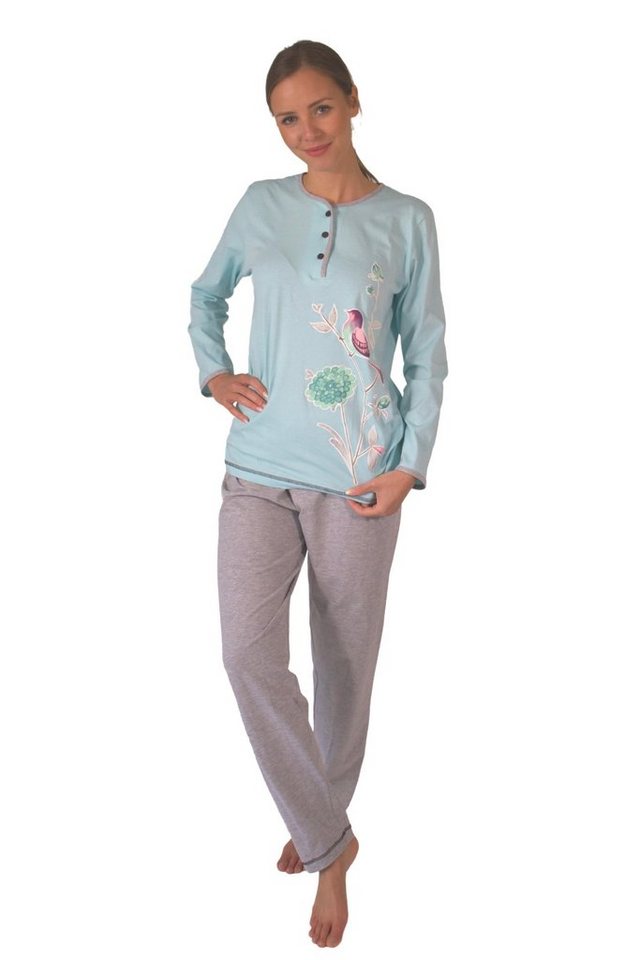 Consult-Tex Pyjama Damen Pyjama, Schlafanzug, Homewear Set DF230 (Packung) aus reiner Baumwolle-Jersey Qualität von Consult-Tex