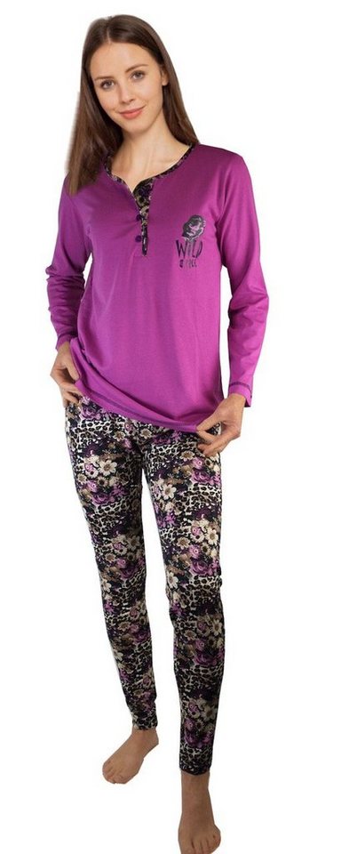 Consult-Tex Pyjama Damen Pyjama Schlafanzug DW119 (Spar-Set, 2 Stück) aus reiner Baumwolle-Jersey von Consult-Tex