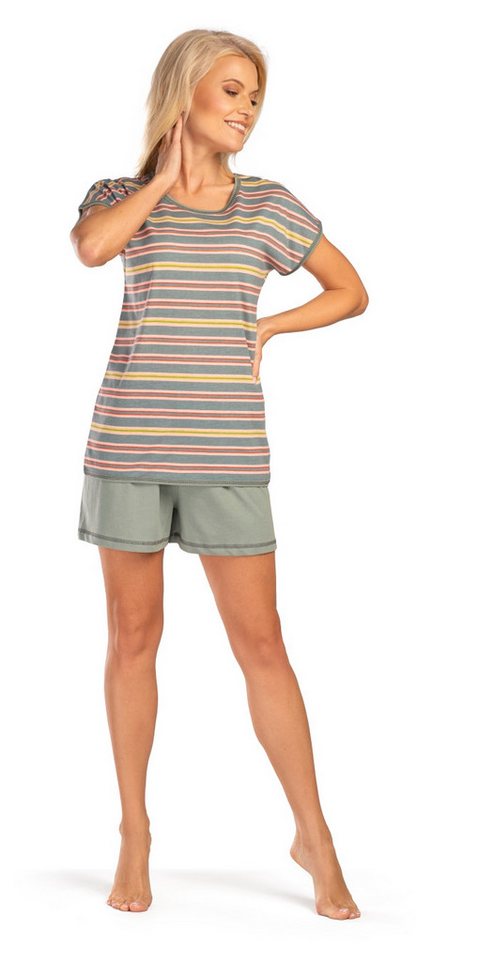 Consult-Tex Shorty Damen Shorty Pyjama (Packung) geringeltes Druckdessin von Consult-Tex