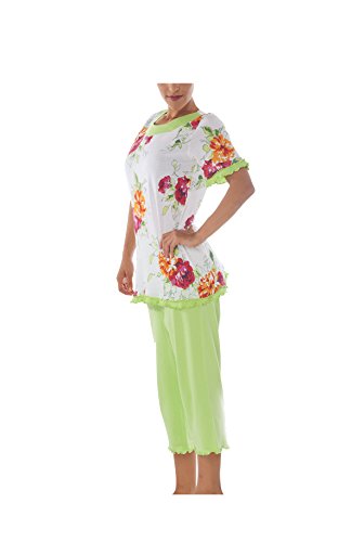 Damen Kurzarm Pyjama Schlafanzug Baumwolle DF638ab 36/38 von Consult-Tex