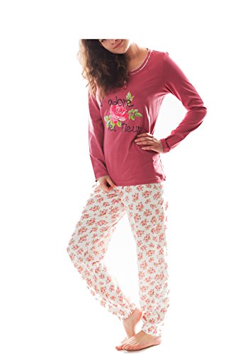 Consult-Tex Damen Pyjama Schlafanzug Baumwolle Knopfleiste Langarm DW901 40/42 von Consult-Tex