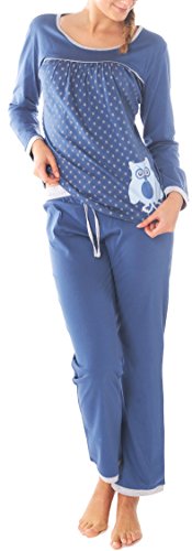 Consult-Tex Damen Pyjama Schlafanzug Baumwolle Langarm SUN7 UHU 40/42 von Consult-Tex