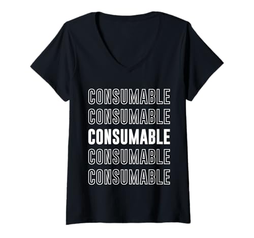 Damen Verbrauchsmaterial T-Shirt mit V-Ausschnitt Damen Verbrauchsmaterial T-Shirt mit V-Ausschnitt von Consumable Apparel