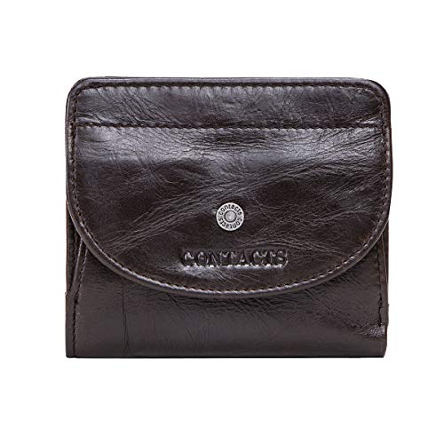 CONTACTS Echtes Leder Frauen Münzfach Karte Clutch Bifold Geldbörse (Kaffee) von CONTACTS