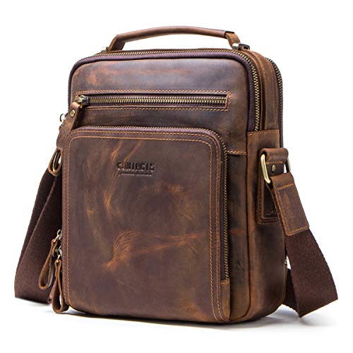 Contacts Leder-Umhängetasche für Herren, Herren, Umhängetasche, Umhängetasche, Business, 24,6 cm (9,7 Zoll), iPad, Reisetasche, Schule, Reisen, Handtasche von Contacts