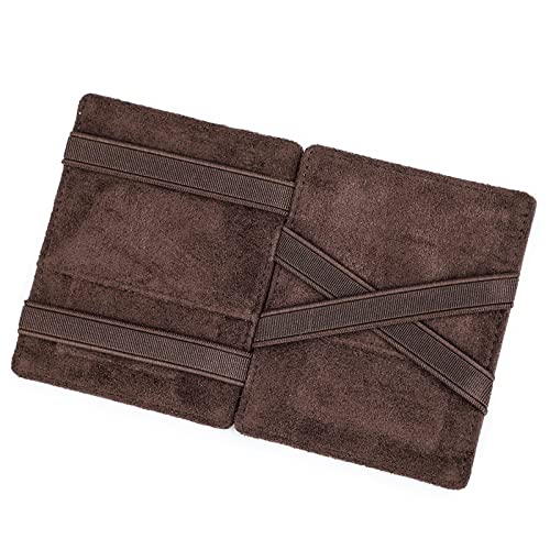 CONTACTS Herren Geldbörse Klappe Echtes Leder, Schlanke Magische Wallet 8 ID-Kartenhalter RFID,Intelligente Geldbörse Vordere Taschenhülle mit Geschenkbox von CONTACTS