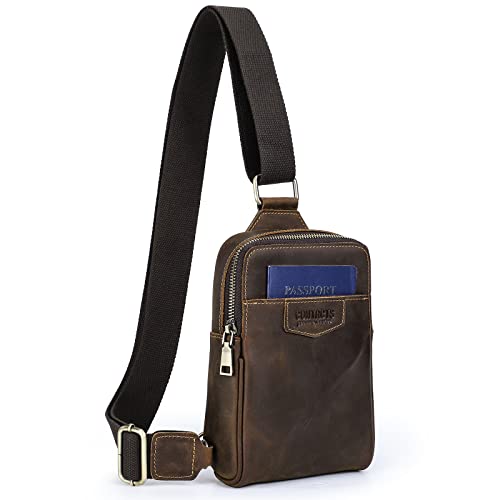 Contacts Herren Unisex Bauchtasche Brusttasche mit Kreditkartenfächern und Reißverschlusstaschen Verstellbarer Gürtelschlinge Crossbody Kleine Umhängetasche für Outdoor Workout Wandern von CONTACTS