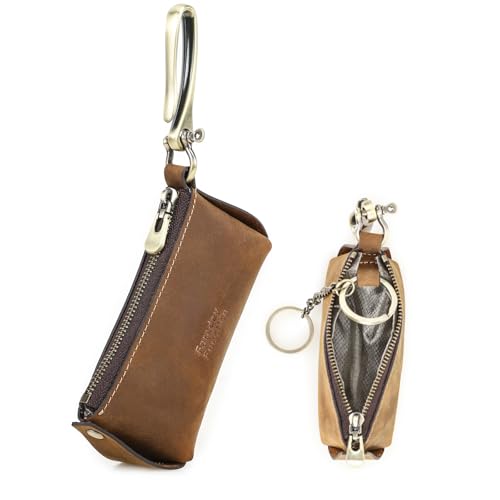 CONTACTS Schlüsseltasche Faraday Anti-Diebstahl Schlüsselanhänger Fall Auto Schlüsselhalter Echtleder Mini Geldbörse RFID Vintage von CONTACTS